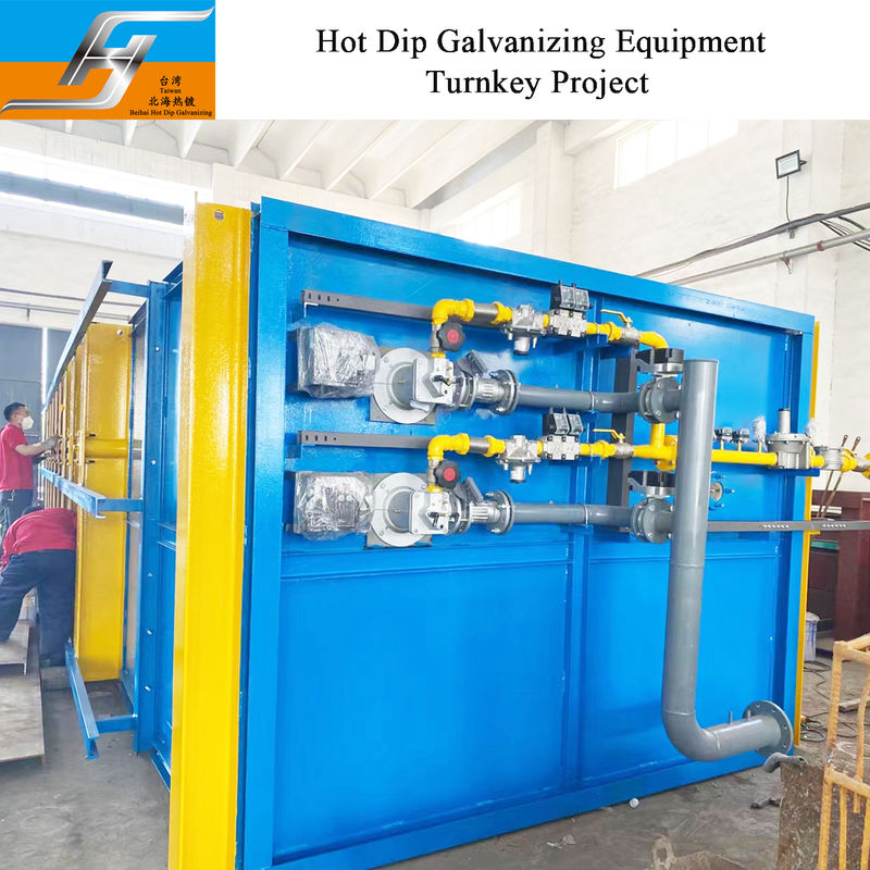 Hot Dip Galvanizing Furnace with High Velocity Pulse Fired Burner, PLC-Controlled Temperature Regulation, and Multi-Stage Waste Heat Recovery